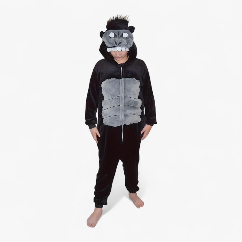 Gorilla Onesie voor Kids – Zacht en Comfortabel met Capuchon-Mijn Verkleedkist