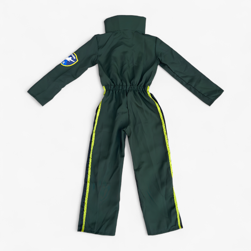 Luchtmacht Kostuum voor Kinderen – Pilot Jumpsuit met Emblemen en Gedetailleerde Zakjes-Mijn Verkleedkist