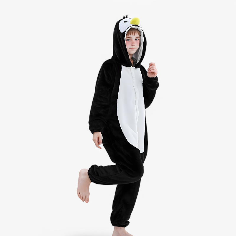 Schattige Pinguïn Onesie voor Kinderen – Cozy en Comfortabel met Capuchon-Mijn Verkleedkist