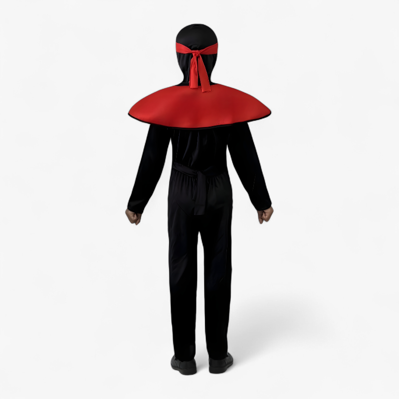 Ninja Krijger Kostuum voor Kinderen – Inclusief Masker, Riem en Rood Harnas-Mijn Verkleedkist
