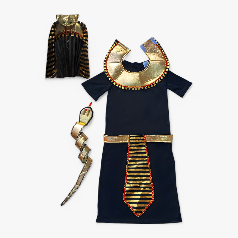 Egyptisch Farao Kostuum voor Kinderen – Inclusief Hoed en Armband-Mijn Verkleedkist