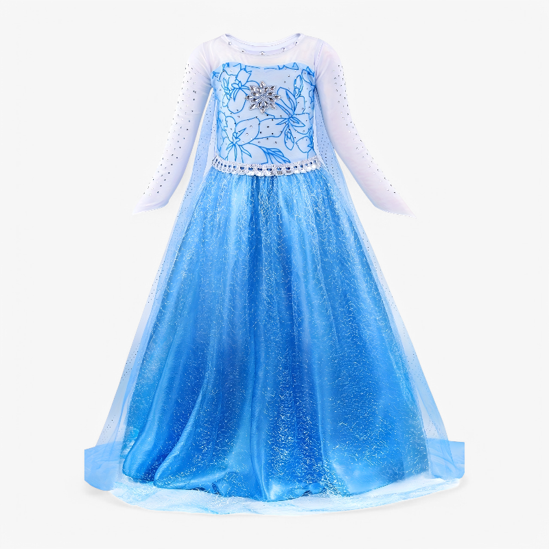 Elegante Prinsessenoutfit voor Meisjes – Inclusief Tiara, Handschoenen en Toverstaf-Mijn Verkleedkist