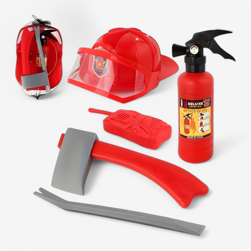 Dappere Brandweerman Actie Set voor Kinderen – Compleet met Helm, Brandblusser en Gereedschap-Mijn Verkleedkist