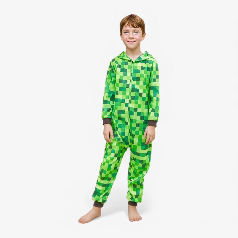 Minecraft Onesie voor Kinderen - Zacht Polyester-Mijn Verkleedkist