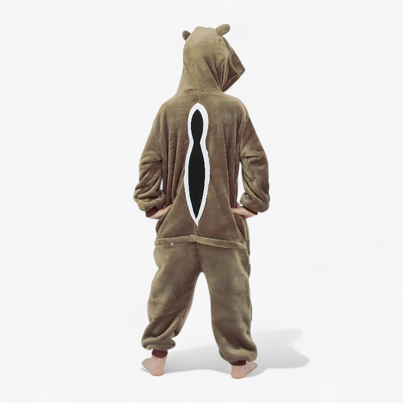 Eekhoorn Onesie voor Kinderen – Inclusief Hoed en Oortjes-Mijn Verkleedkist