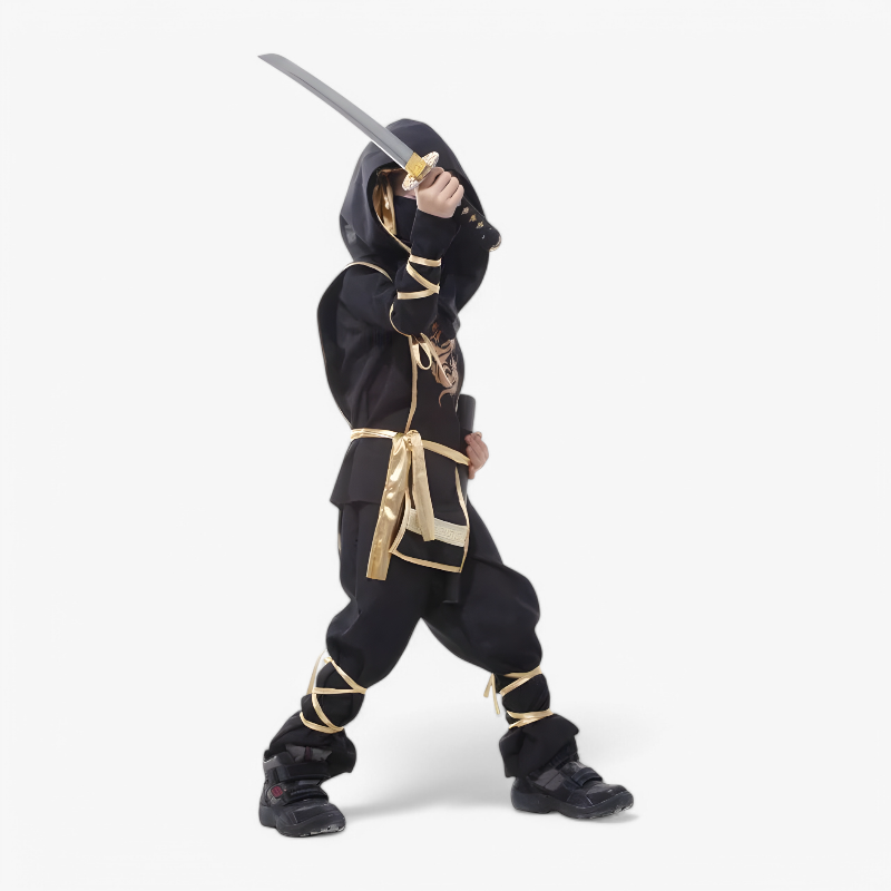 Ninja Kostuum voor Kinderen – Inclusief Zwaard en Accessoires-Mijn Verkleedkist