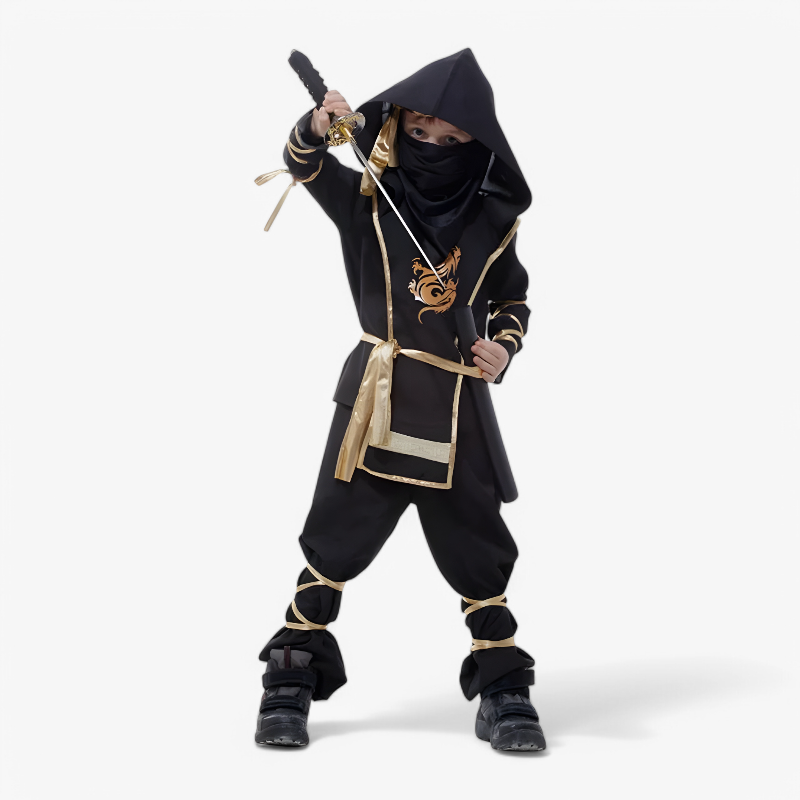 Ninja Kostuum voor Kinderen – Inclusief Zwaard en Accessoires-Mijn Verkleedkist