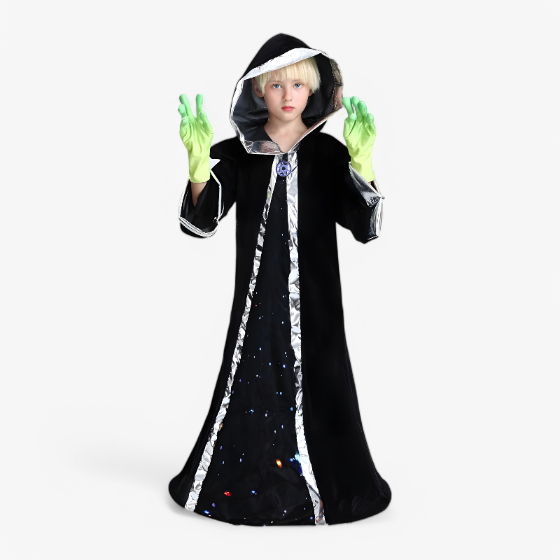 Alien Kostuum voor Kinderen – Inclusief Kap en Handschoenen-Mijn Verkleedkist