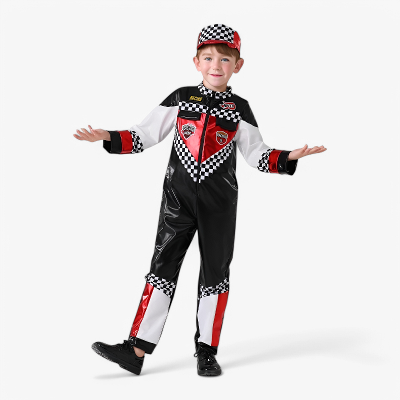 Raceauto Coureur Kostuum voor Kinderen – Complete Outfit met Pet en Accessoires-Mijn Verkleedkist