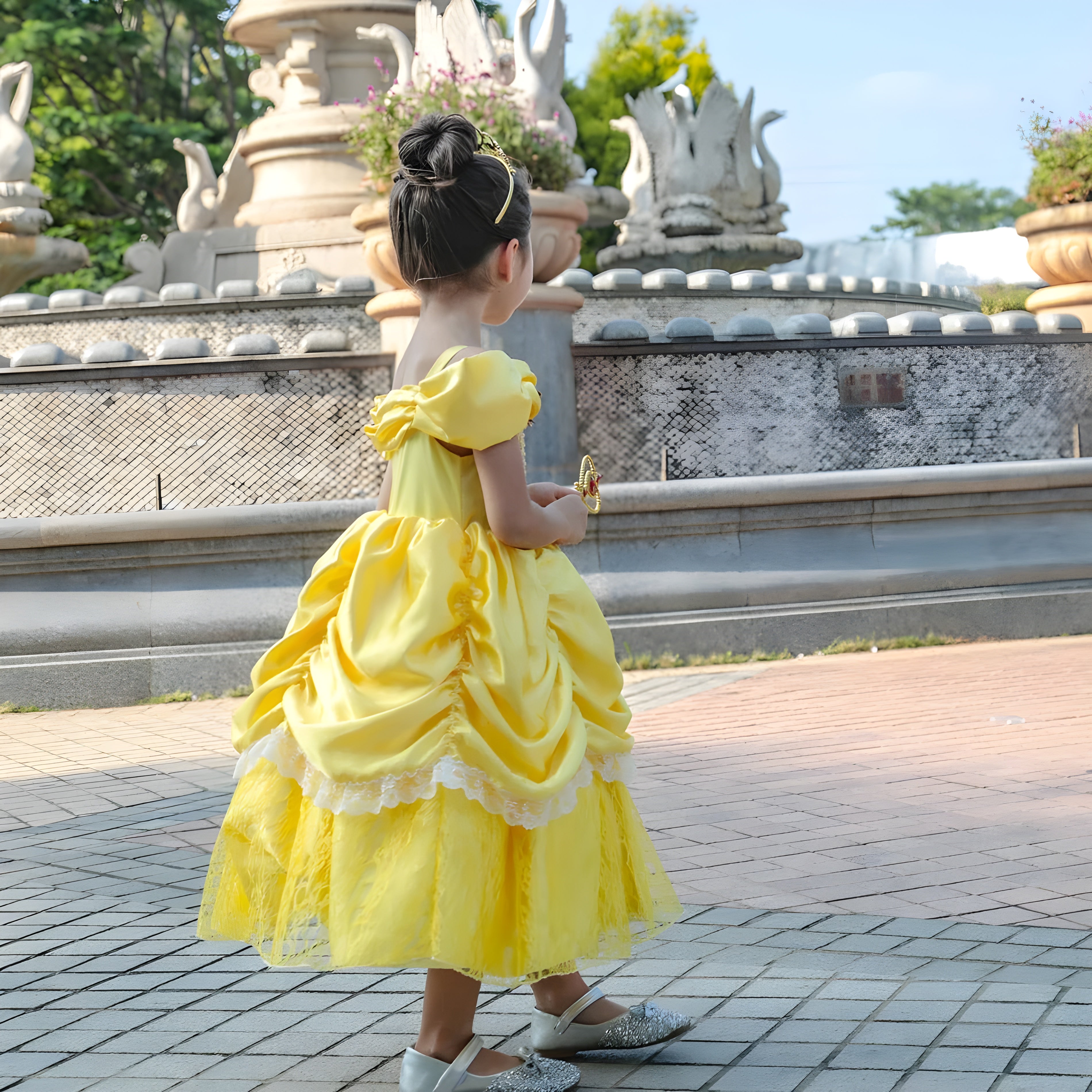 Betoverende Prinsessenjurk voor Kinderen – Met Tiara en Magische Toverstaf-Mijn Verkleedkist