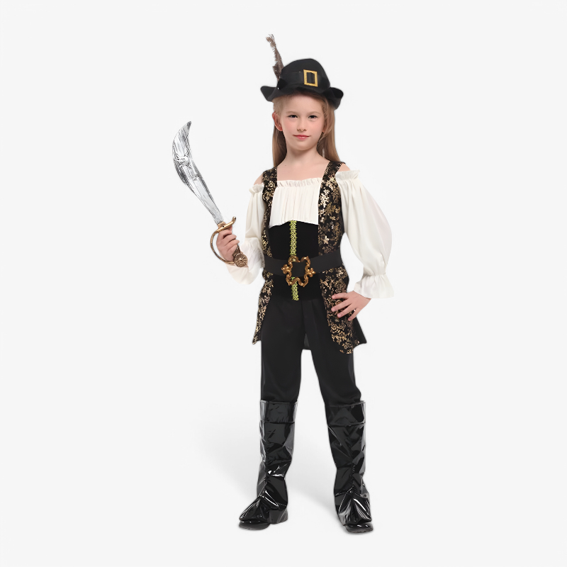 Piratenkostuum voor Meisjes – Inclusief Hoed, Riem en Zwaard-Mijn Verkleedkist