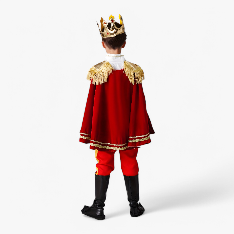 Prinsen Kostuum voor Kinderen – Koninklijke Outfit met Kroon, Staf en Cape-Mijn Verkleedkist