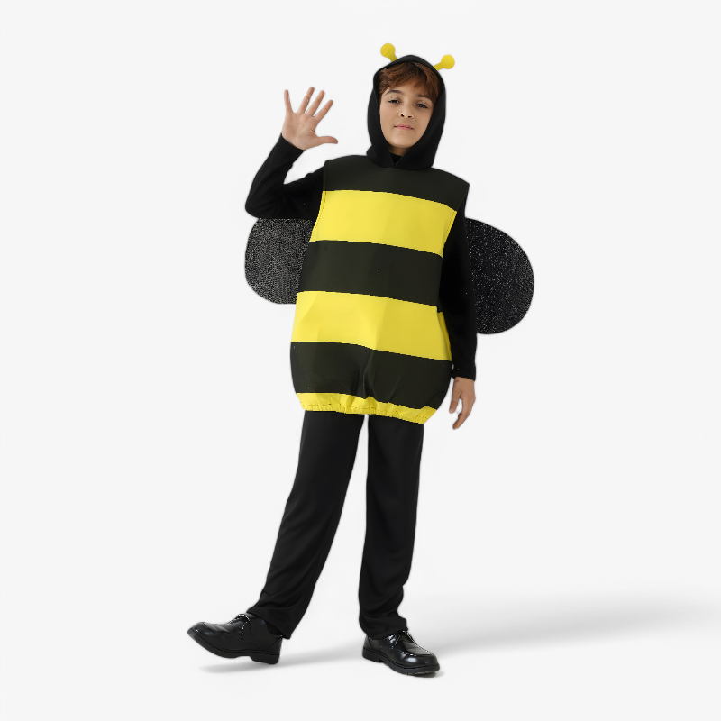 Leuk Bijen Kostuum voor Kinderen – Geel en Zwart Outfit met Vleugels en Hoed-Mijn Verkleedkist