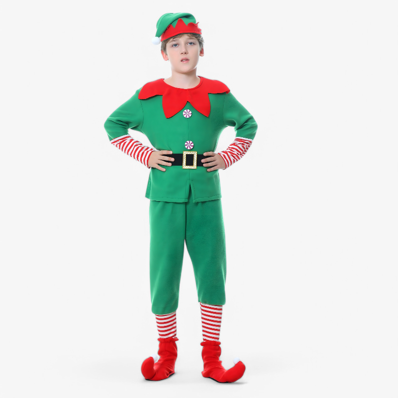 Kerstelf Kostuum voor Kinderen – Inclusief Hoed en Accessoires-Mijn Verkleedkist