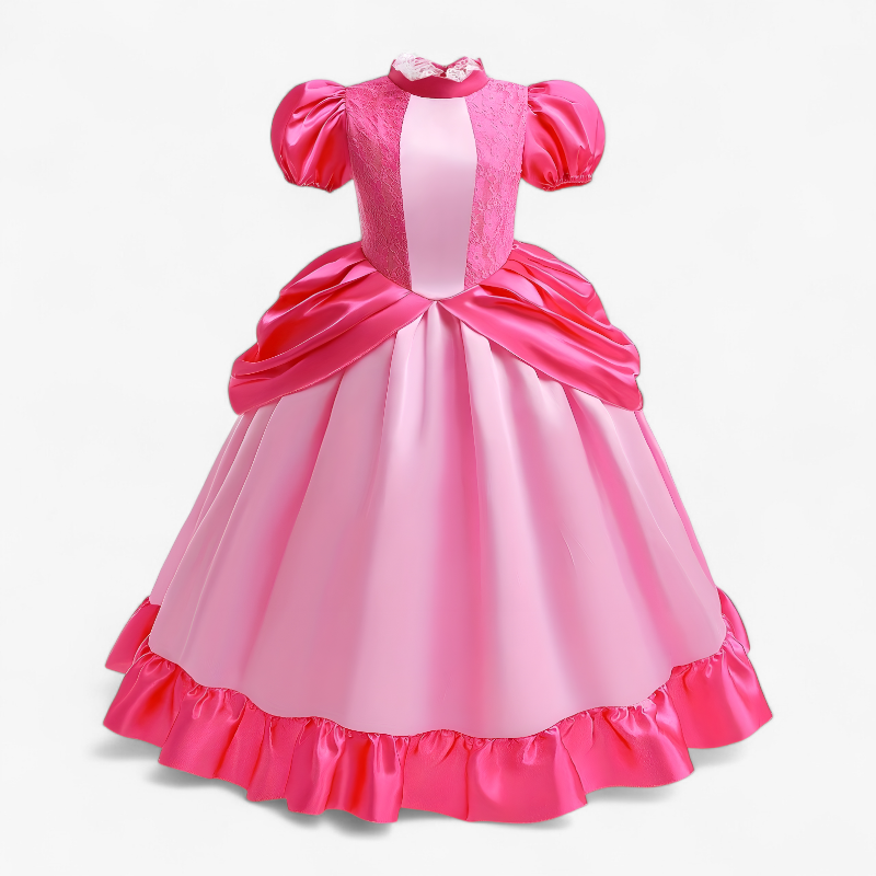 Koninklijke Prinsessenjurk voor Meisjes – Met Kroon, Staf en Glanzende Handschoenen-Mijn Verkleedkist