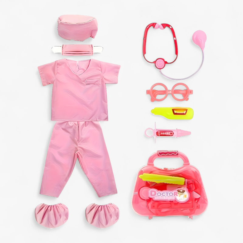 Dokter Kostuum voor Kinderen – Inclusief Medische Speeltjes, Stethoscoop en Dokterstas-Mijn Verkleedkist