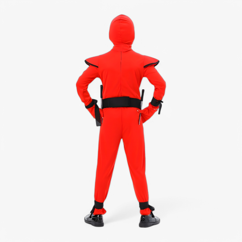 Dappere Ninja Kostuum voor Jongens – Rood Jumpsuit met Accessoires en Wapens-Mijn Verkleedkist