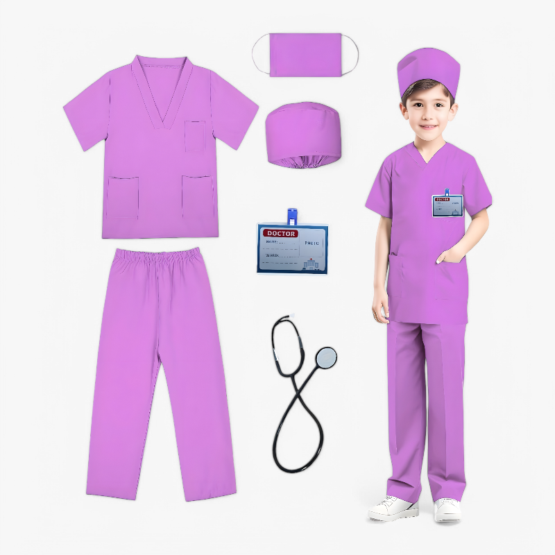 Professionele Dokters Outfit voor Kinderen – Set met Jas, Hoed, Stethoscoop en ID Kaart-Mijn Verkleedkist