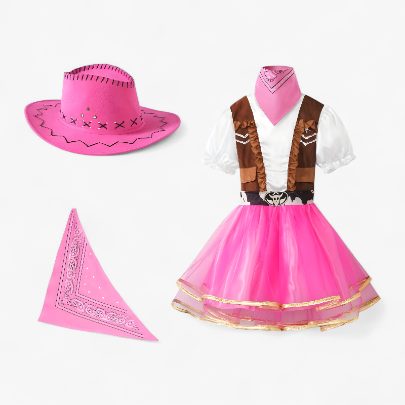 Cowgirl Kostuum voor Meisjes – Inclusief Hoed, Sjaal en Rok voor Feestjes en Avonturen-Mijn Verkleedkist