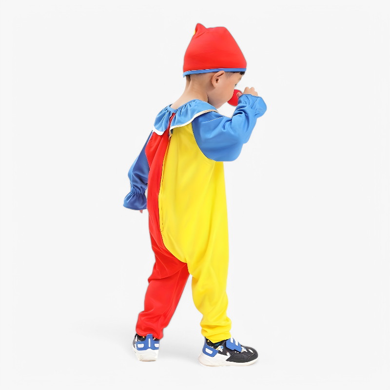 Schattig Clown Kostuum voor Kinderen – Compleet met Hoed en Clownsneus-Mijn Verkleedkist