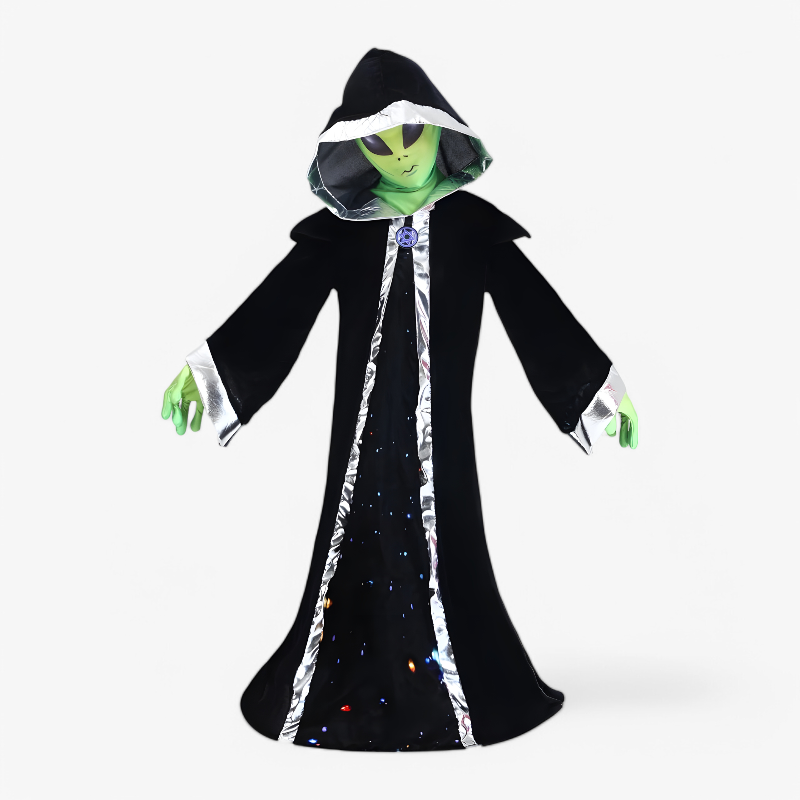 Alien Kostuum voor Kinderen – Inclusief Kap en Handschoenen-Mijn Verkleedkist