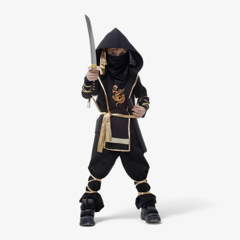 Ninja Kostuum voor Kinderen – Inclusief Zwaard en Accessoires-Mijn Verkleedkist