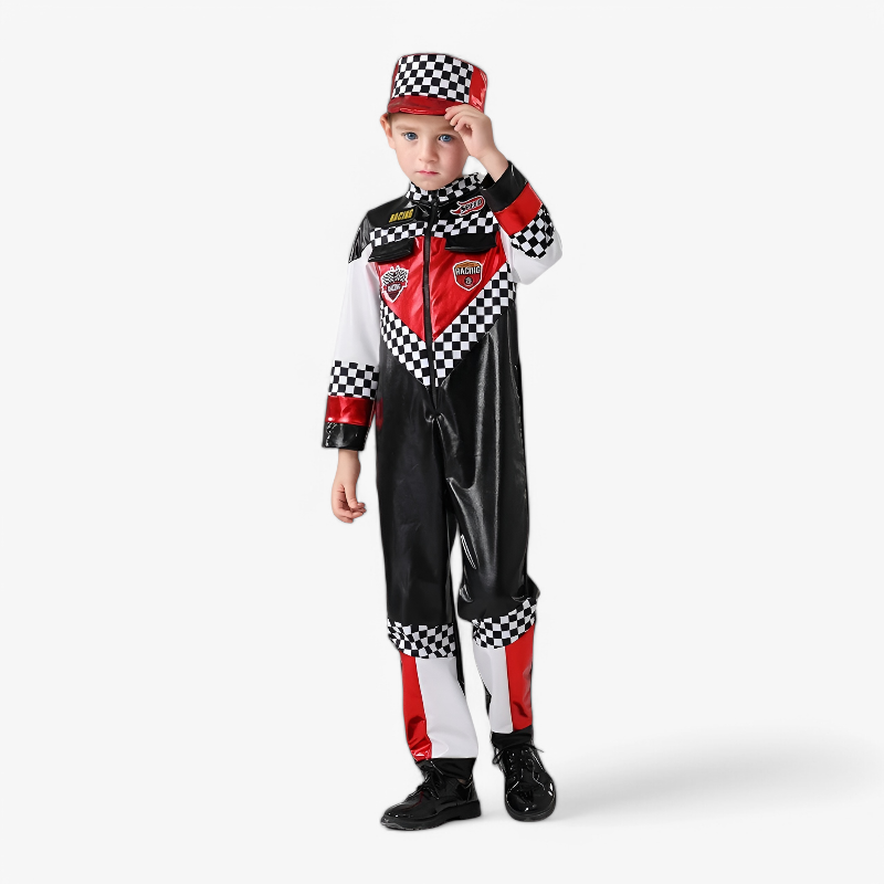 Raceauto Coureur Kostuum voor Kinderen – Complete Outfit met Pet en Accessoires-Mijn Verkleedkist