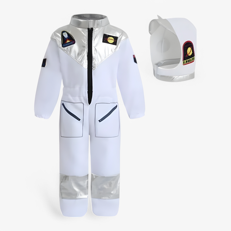 Astronauten Kostuum voor Kinderen – Inclusief Helm en Ruimtevaart Patches-Mijn Verkleedkist
