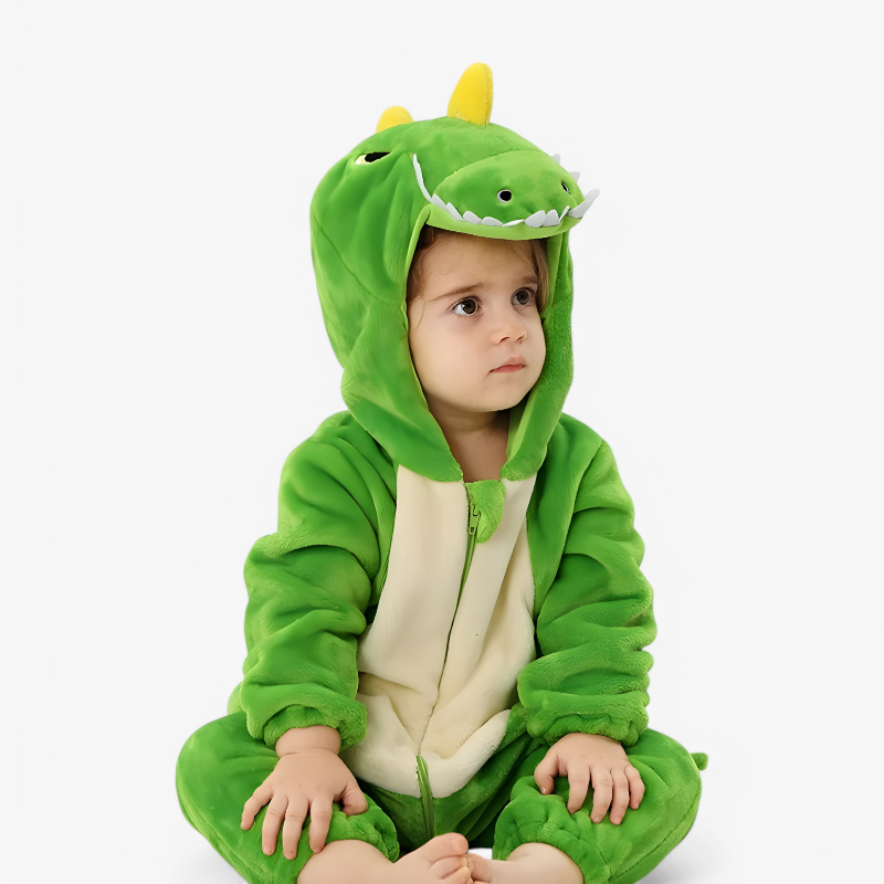 Schattige Gele Dierenonesie voor Baby's – Met Oortjes en Staart-Mijn Verkleedkist