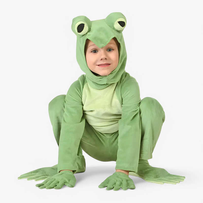 Kikker Kostuum voor Kinderen – Schattige Jumpsuit met Oortjes en Handschoenen-Mijn Verkleedkist