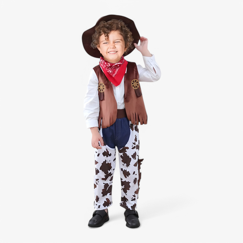 Cowboy Kostuum voor Kids – Inclusief Hoed, Bandana en Vest-Mijn Verkleedkist
