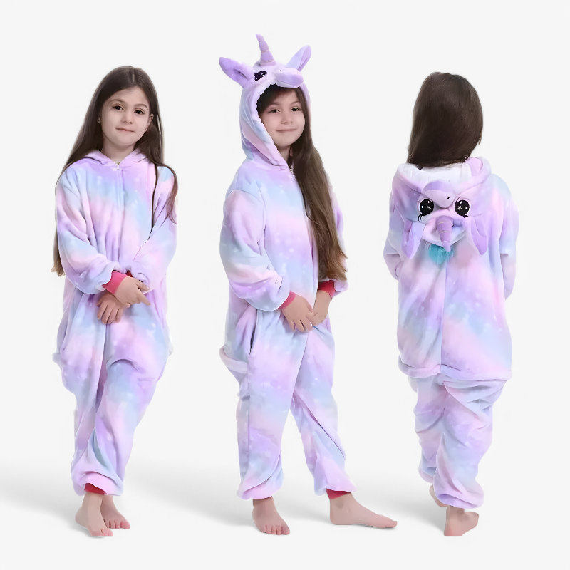 Magische Unicorn Fleece Onesie voor Kinderen – Kleurrijk en Super Zacht-Mijn Verkleedkist