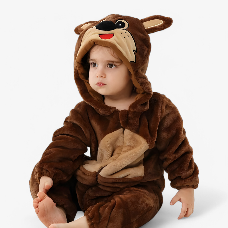 Schattige Gele Dierenonesie voor Baby's – Met Oortjes en Staart-Mijn Verkleedkist
