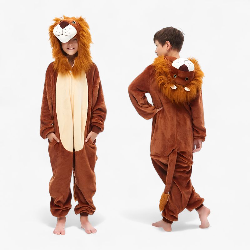 3D Leeuw Onesie Kostuum voor Kinderen – Zacht en Schattig Leeuwendesign-Mijn Verkleedkist