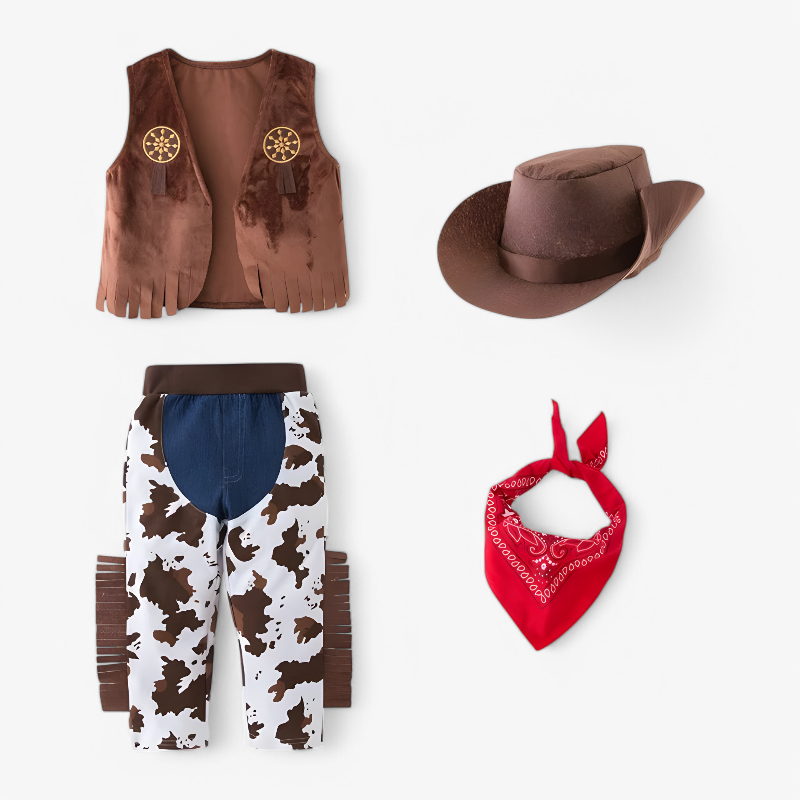Cowboy Kostuum voor Kids – Inclusief Hoed, Bandana en Vest-Mijn Verkleedkist