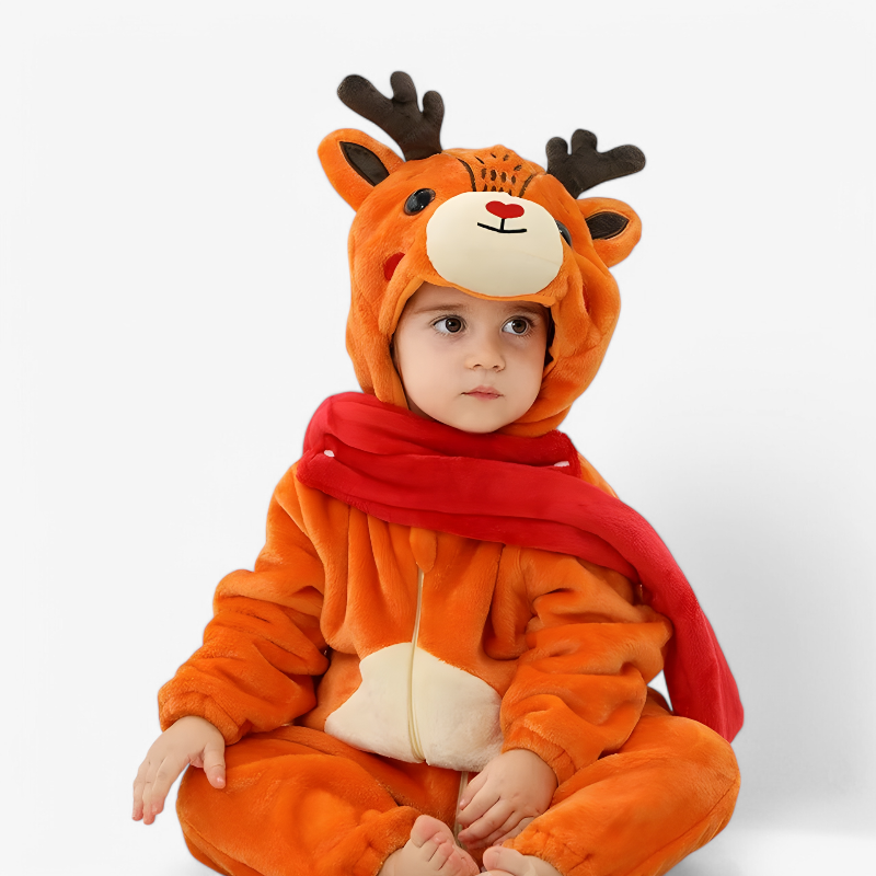 Schattige Gele Dierenonesie voor Baby's – Met Oortjes en Staart-Mijn Verkleedkist