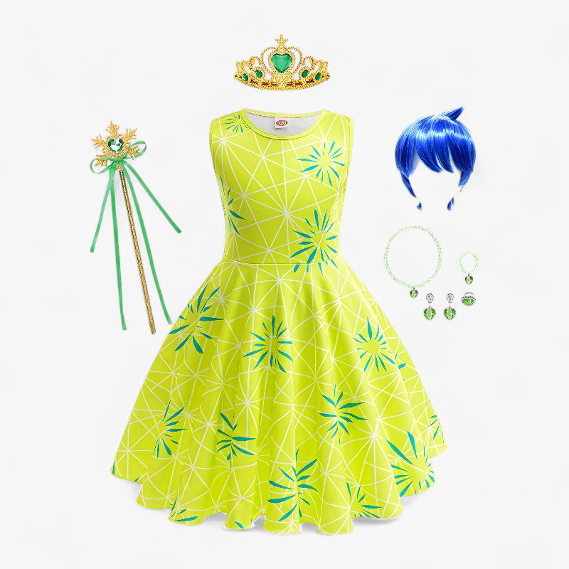 Levendig Prinsessen Kostuum voor Kinderen – Compleet met Tiara, Toverstaf en Sieraden-Mijn Verkleedkist