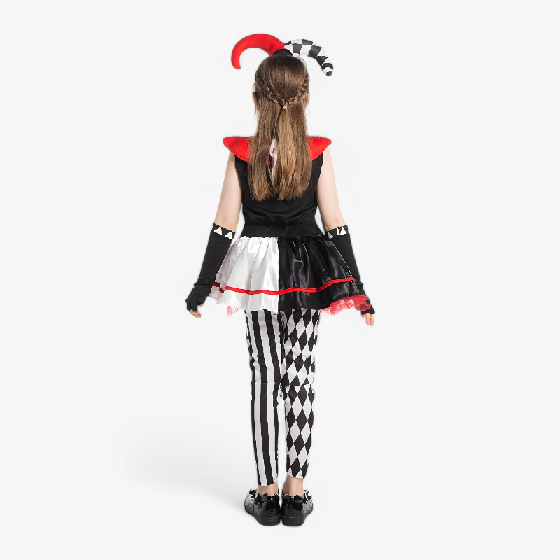 Mini Clown Kostuum voor Meisjes – Inclusief Hoed, Handschoenen en Leggings-Mijn Verkleedkist