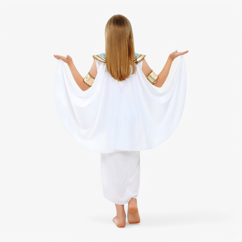Dappere Egyptische Prinses Outfit voor Meisjes – Complete Set met Jurk, Hoofdband en Accessoires-Mijn Verkleedkist
