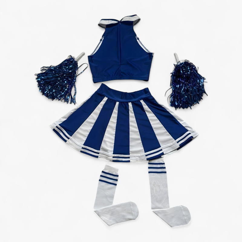 Cheerleading Kostuum Set voor Meisjes – Met Top, Rok en Accessoires-Mijn Verkleedkist