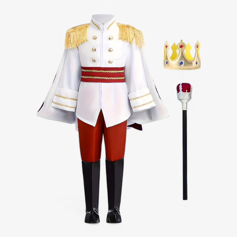 Prinsen Kostuum voor Kinderen – Koninklijke Outfit met Kroon, Staf en Cape-Mijn Verkleedkist
