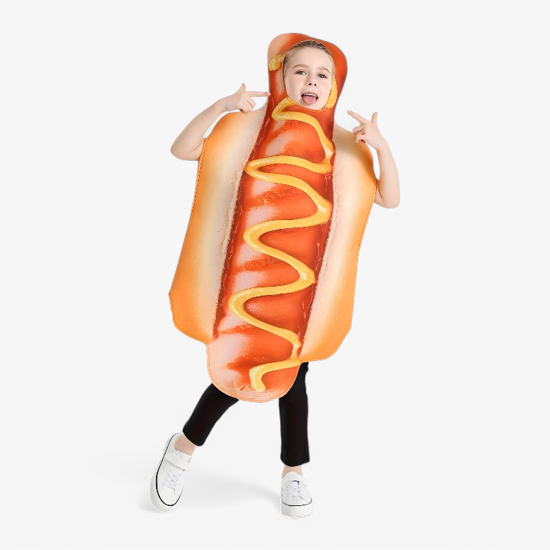 Grappig Hotdog Kostuum voor Kinderen – Compleet met Ketchup en Mosterd Elementen-Mijn Verkleedkist