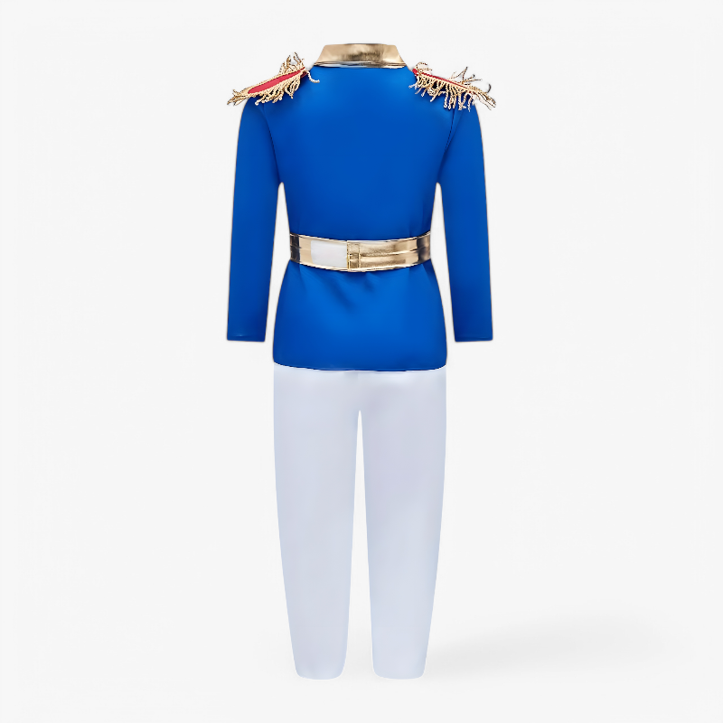 Charming Blue Prince Outfit voor Jongens – Kostuum met Gouden Accenten en Epauletten-Mijn Verkleedkist