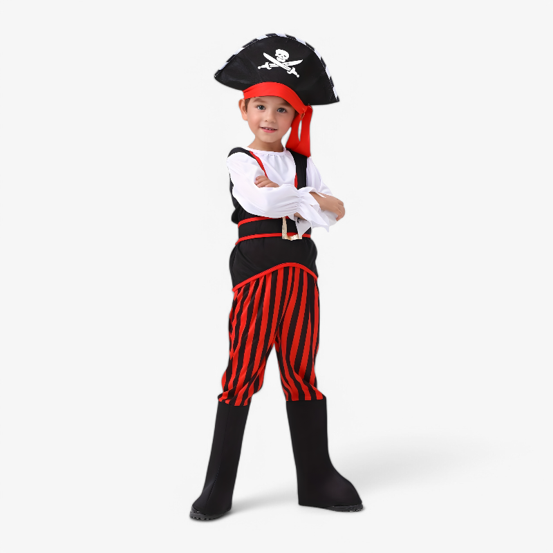 Piratenkostuum voor Jongens – Compleet met Hoed, Riem en Streepbroek-Mijn Verkleedkist