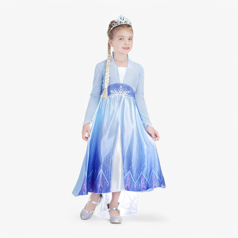 Magische Prinsessen Jurk voor Meisjes – Lange Mouwen, Cape en Accessoires Set-Mijn Verkleedkist