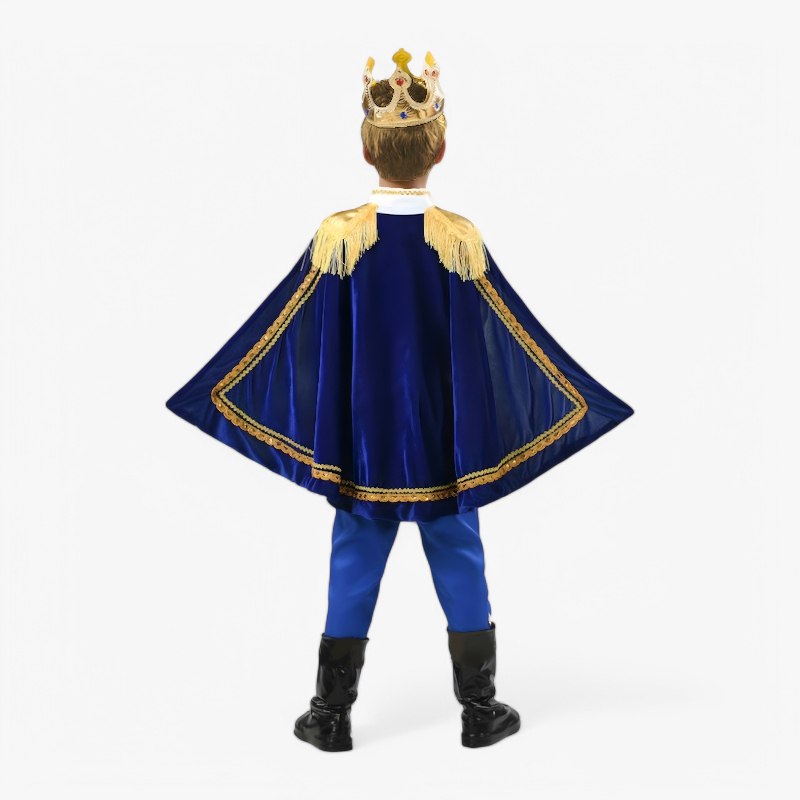 Prinsen Kostuum voor Kinderen – Koninklijke Outfit met Kroon, Staf en Cape-Mijn Verkleedkist