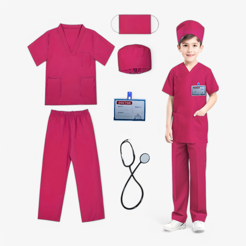 Professionele Dokters Outfit voor Kinderen – Set met Jas, Hoed, Stethoscoop en ID Kaart-Mijn Verkleedkist