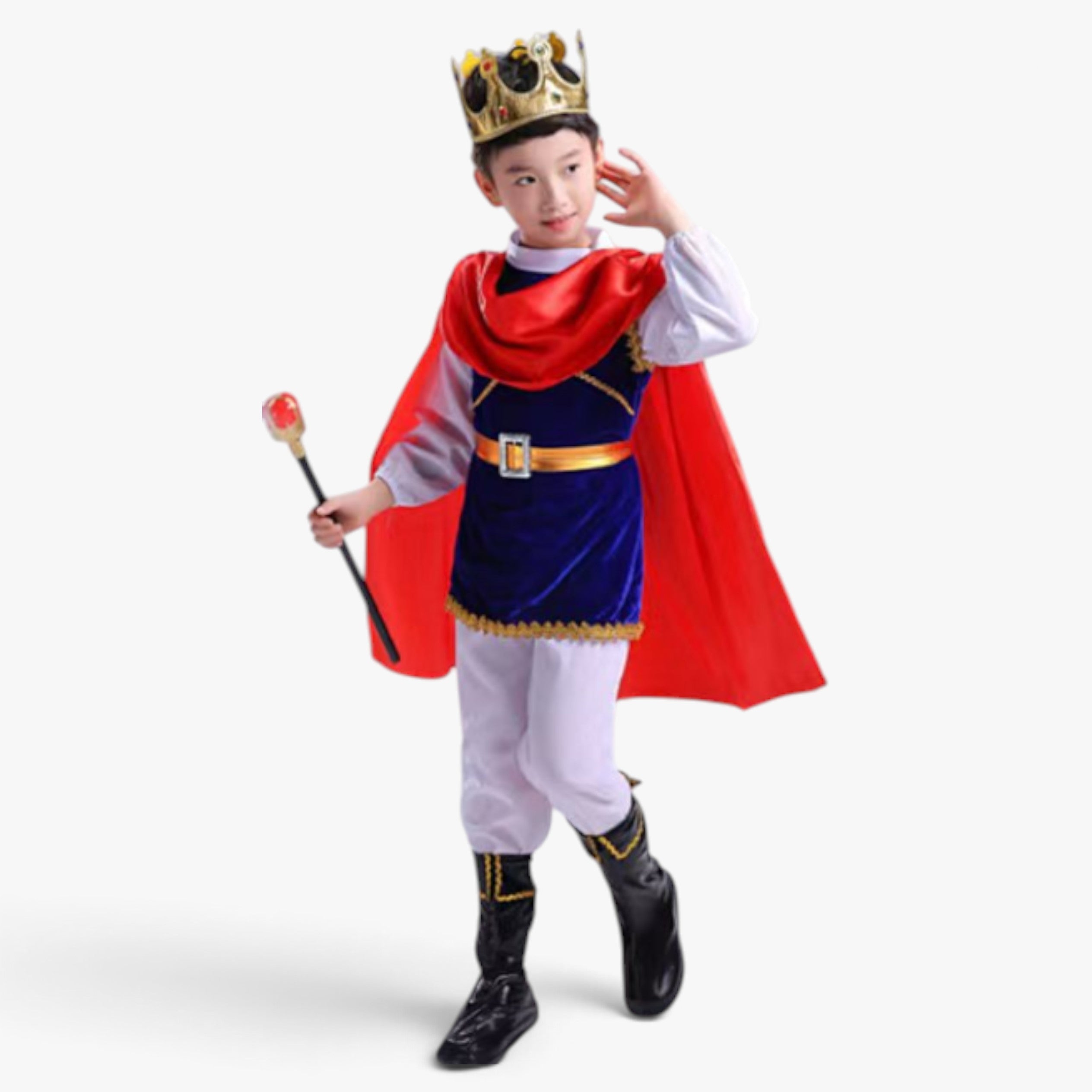 Middeleeuws Ridderkostuum voor Kinderen – Inclusief Capuchon en Gouden Leeuw